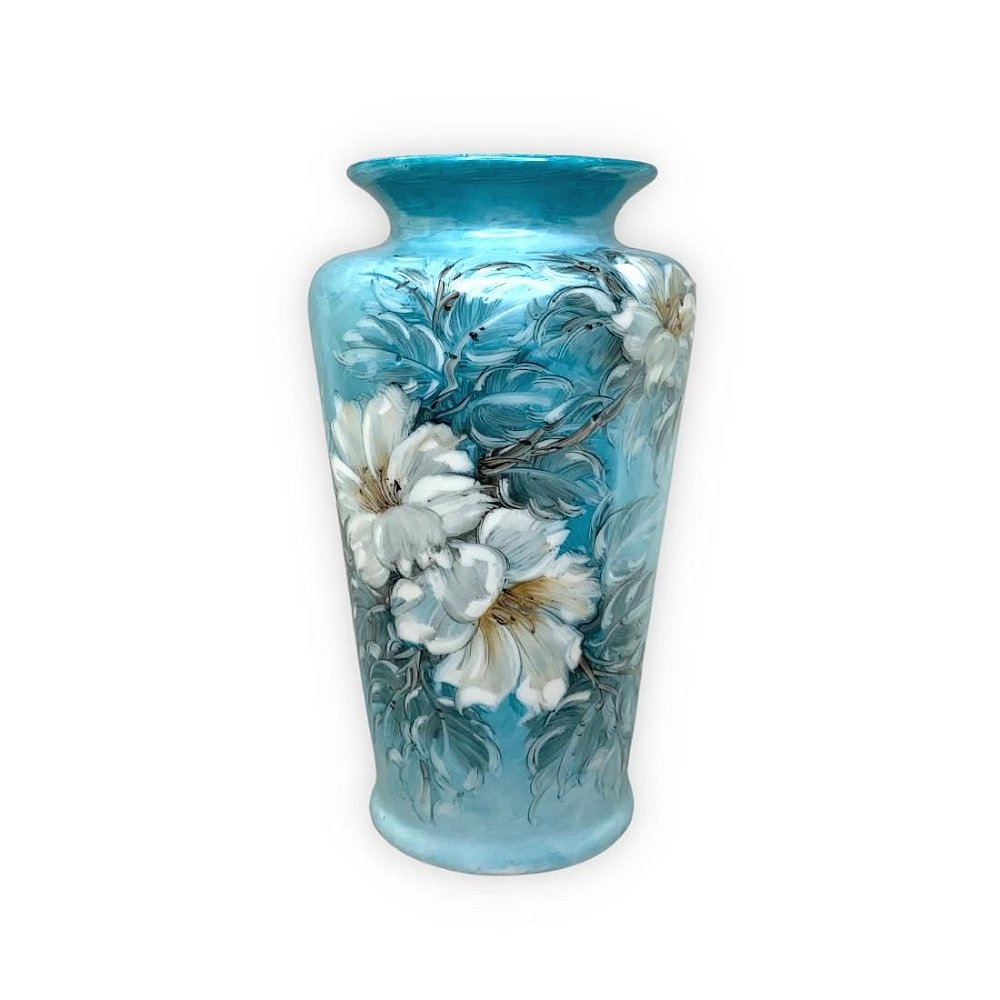 Vaso de Porcelana para Flores Jarro de Louça Grande Pavão 19 cm Pintado à  Mão FLORAL AZALEIA BRANCA - PINTANDO ARTE ATELIÊ