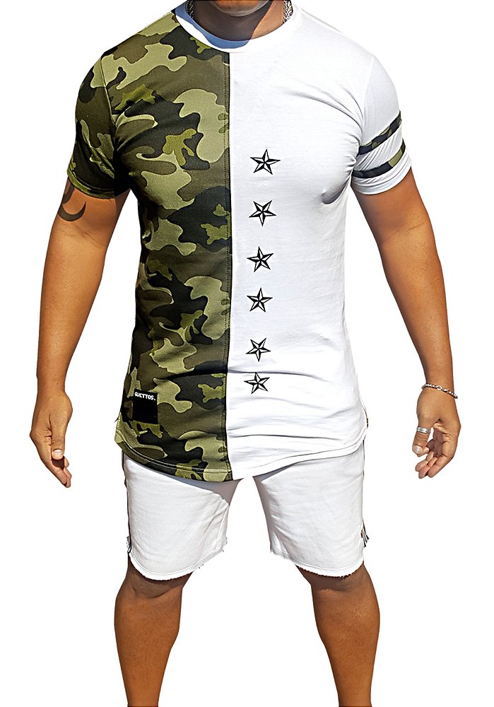 camiseta camuflada longline