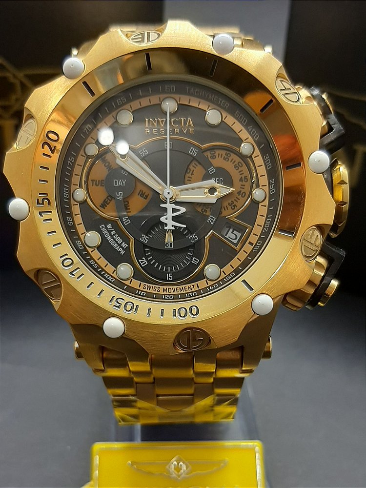 invicta reserve banhado a ouro
