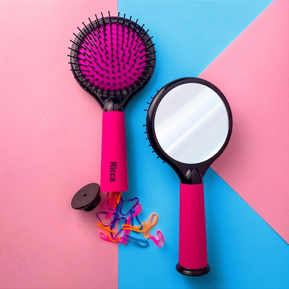 Escova de Cabelo Teen Color Fun 3 Em 1 Espelho E Porta Treco Rosa - Tio Ge  Store - É divertido se cuidar =)