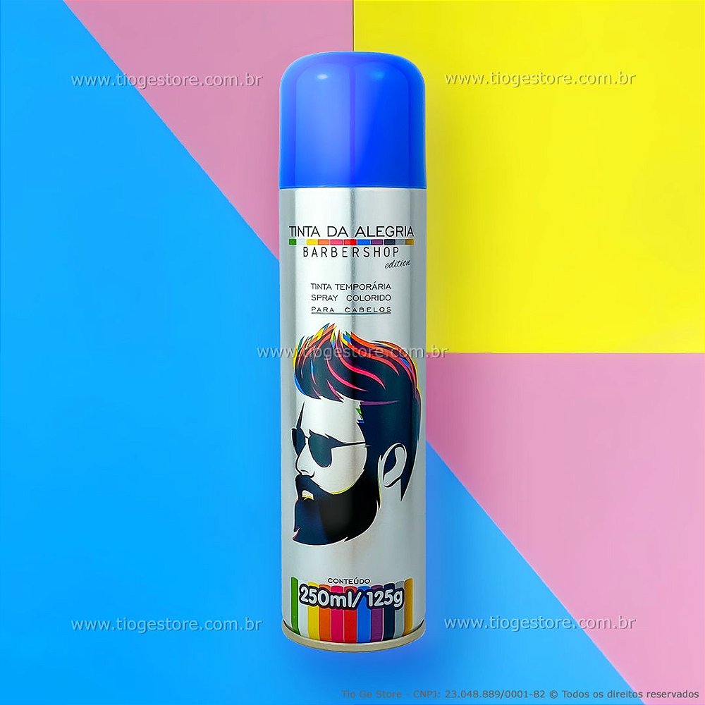 Tinta Spray Temporária Profissional para Colorir Cabelo Azul 250ml - Tio Ge  Store - É divertido se cuidar =)