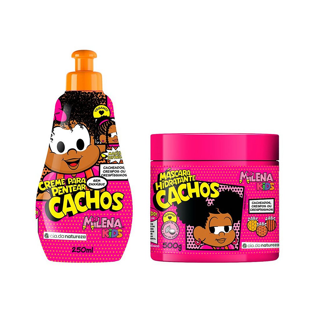 Kit Milena Infantil Cabelos Ondulados, Cacheados e Crespos Creme para ...