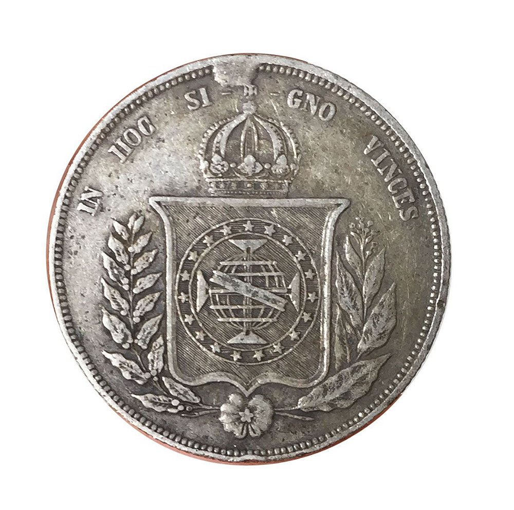Numismática. Moeda de Prata do Brasil 1000 Réis 1856 Anel de Estrelas Solto Numismática