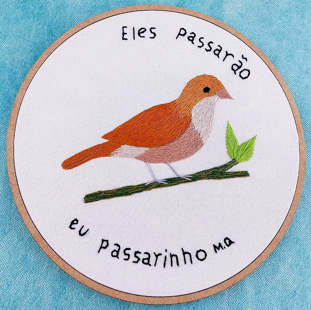 passarinho bordado, arte bordada, bordado artesanal, aves do Cerrado - A  Loja dos Passarinhos