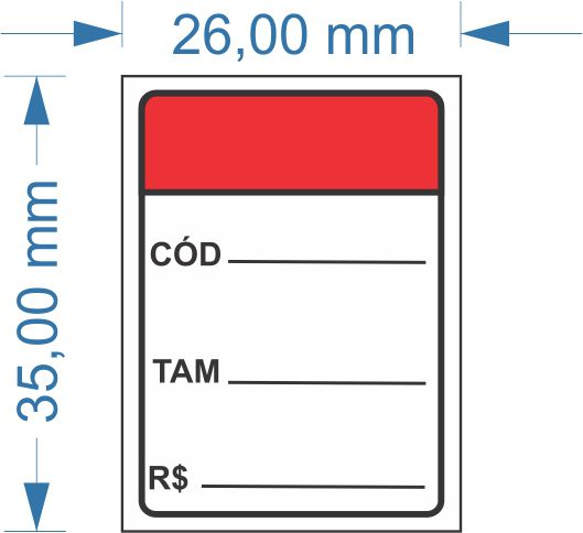Etiqueta 35x26mm com furo 500 etiquetas (Código/Tamanho/Valor) - Sommax ...