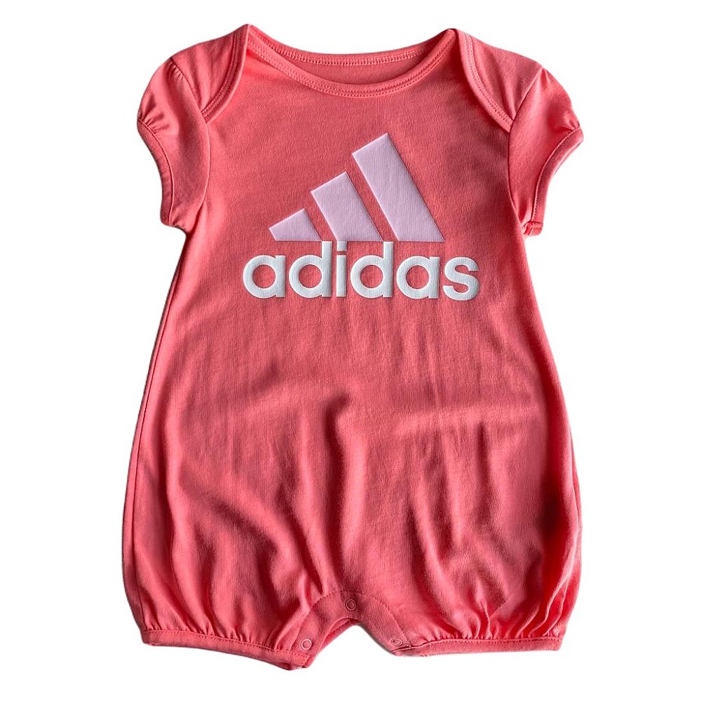 Macacão infantil feminino rosa bebê Adidas - Loja Tempo de Vida