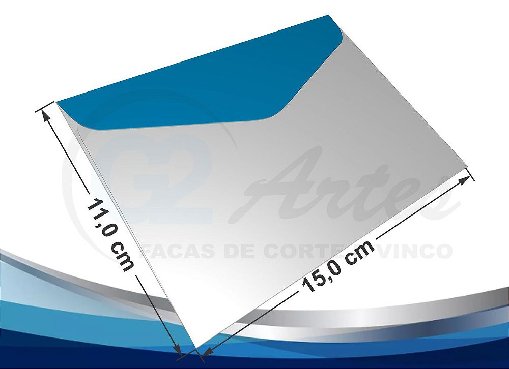G2ENV-1005 Envelope 15,0 x 11,0 cm (Folha A4)(Tipo Carteira) - G2 Artes -  Facas corte e vinco