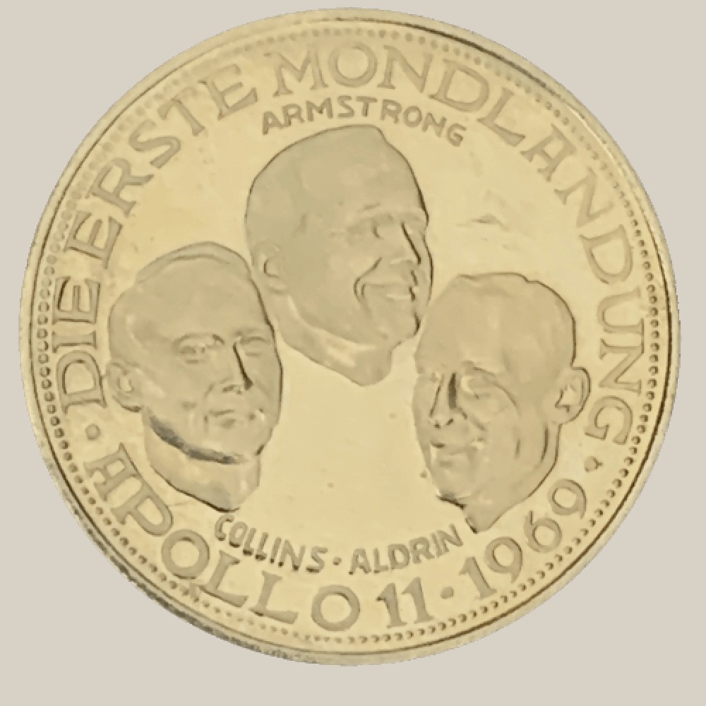Medalha de Ouro do Apollo 11 (First Lunar Landing), Alemanha, 1969 - Moeda  & Metal Investimentos