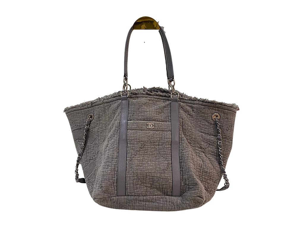 Chanel Canvas Small Double Face Tote Gray