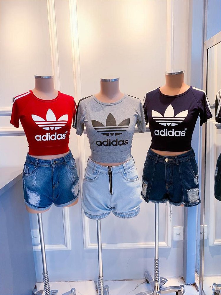 cropped adidas estampado