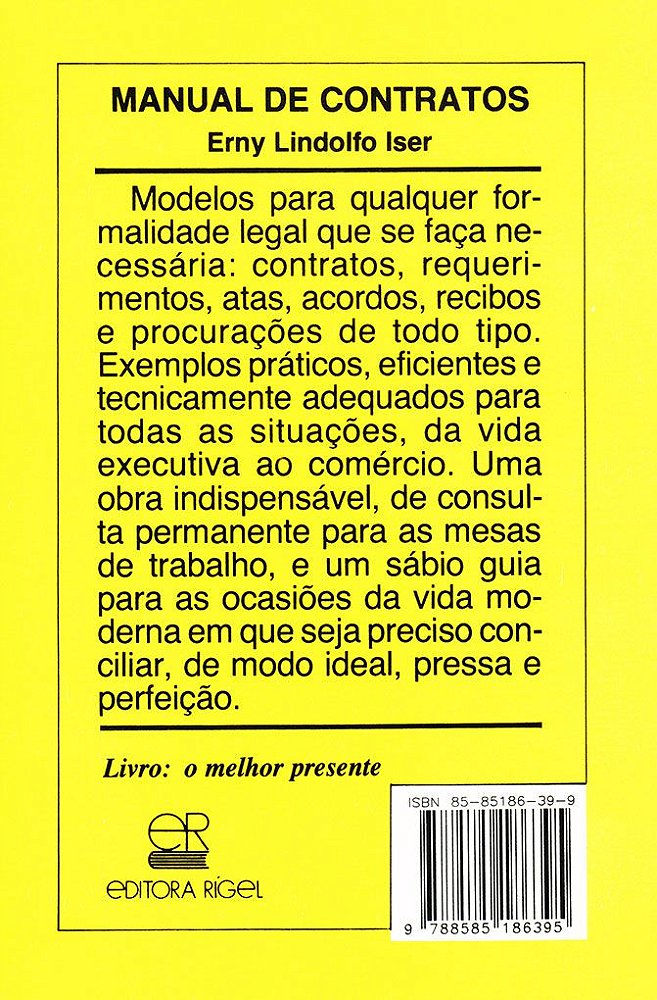 Livro: Manual de Contratos | Editora Rígel - Livros Brasil Editora Rigel