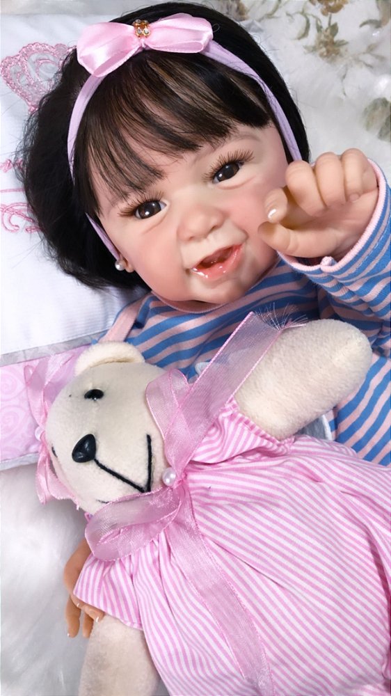 Bebe Reborn Amarllis Hiper Realista Toda Em Silicone Pode Dar Banho Pronta Entrega Maternidade Mundo Baby Reborn