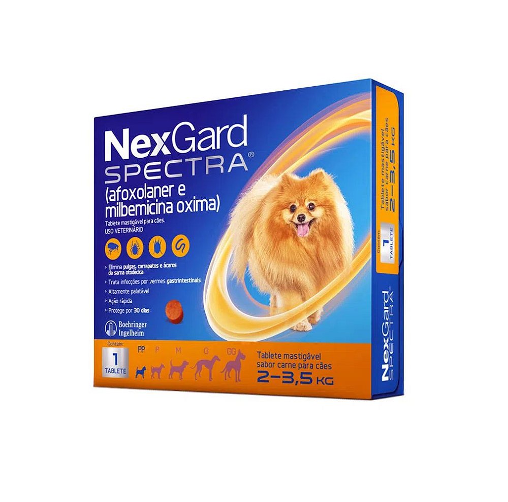 Nexgard Spectra Xs 0,5g (2 - 3,5kg) Cx 1unid - Center Shop do Animal