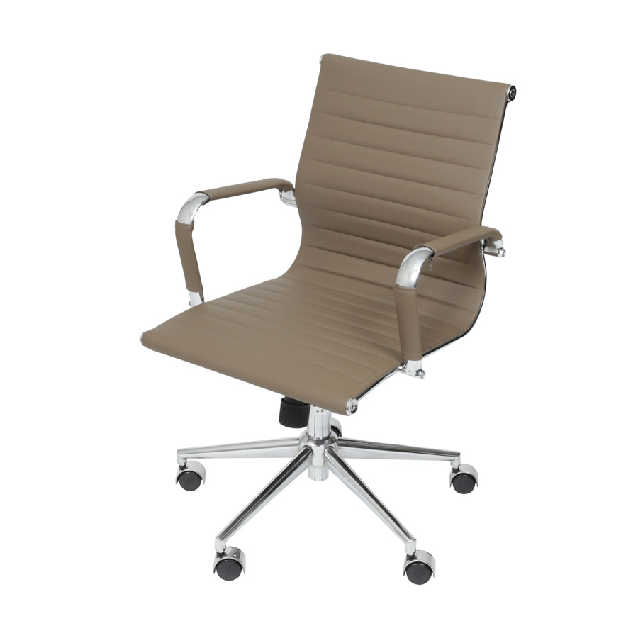 Cadeira Boxbit Eames Office Esteirinha Baixa P U Caramelo Base Rod zio 