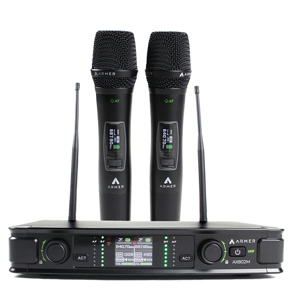 Microfone sem Fio Profissional Duplo Armer AX802M - Loja Oficial Armer  Brasil