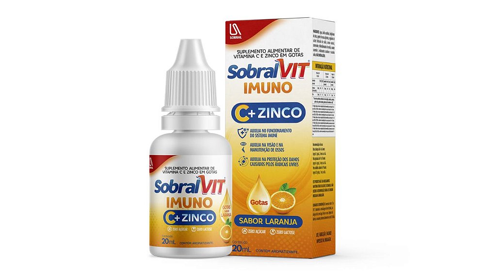 Sobral Vit C + Zinco Imuno 20ml Sobral - Direto dos Fabricantes