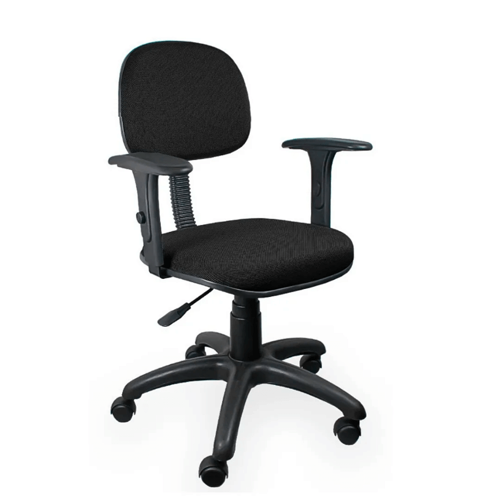 Cadeira de Escritório Secretária Giratória com braço regulável Gatilho  Tecido -Qualiflex - Qualiflex móveis