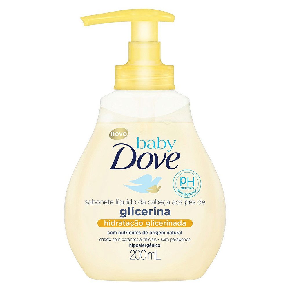 Liquido Dove Baby Glicerina Hipoalergênico 200ml FarmaViver