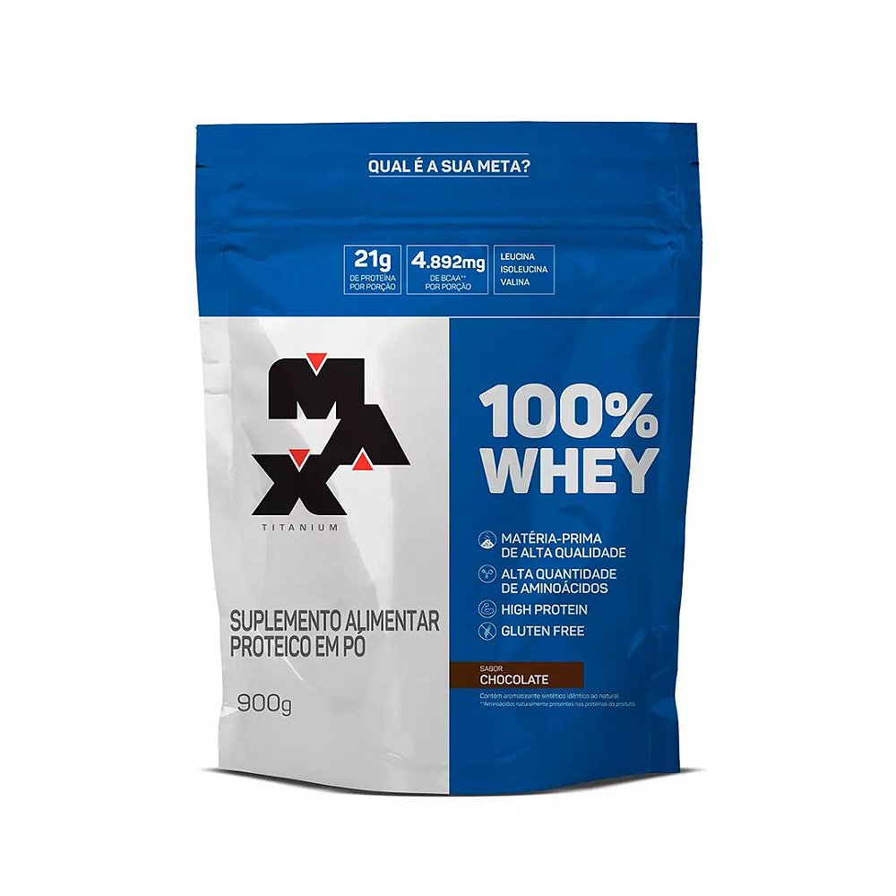 100% WHEY REFIL MAX TITANIUM (NOVA FÓRMULA) - 900G - Ninja Suplementos