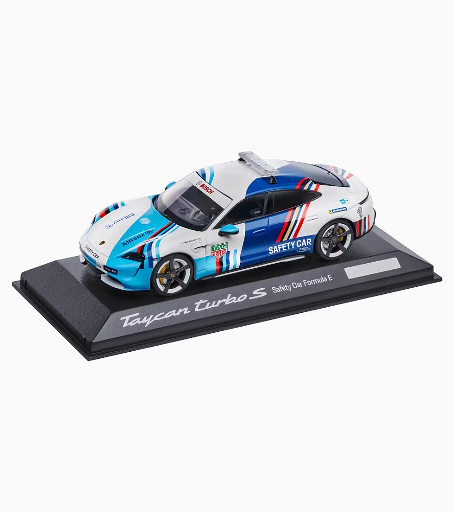 Miniatura Porsche Taycan Turbo S 1:43 Preto/Multicor