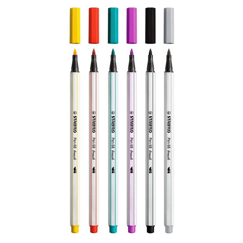 Stabilo Pen Brush com 6 cores - Papel Picado - Papelaria, presentes,  Scrapbook, decoração e muito mais