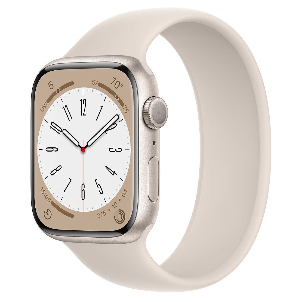 Apple Watch Series 8 (GPS, 41mm) - Caixa de Alumínio Starlight - Pulseira  esportiva Starlight - Main Shopper