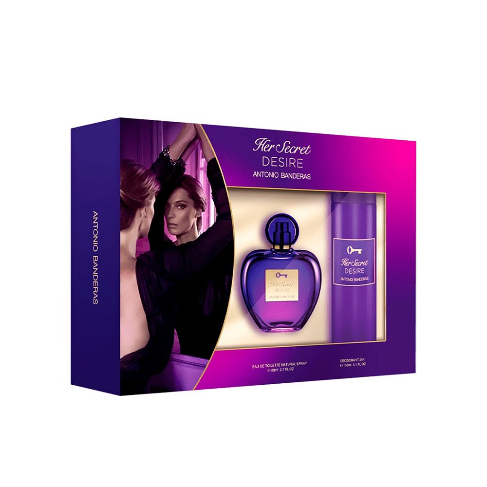 Kit Her Secret Desire Antonio Banderas Feminino - Eau de Toilette 80ml +  Desodorante 150ml - Ponto da Beleza
