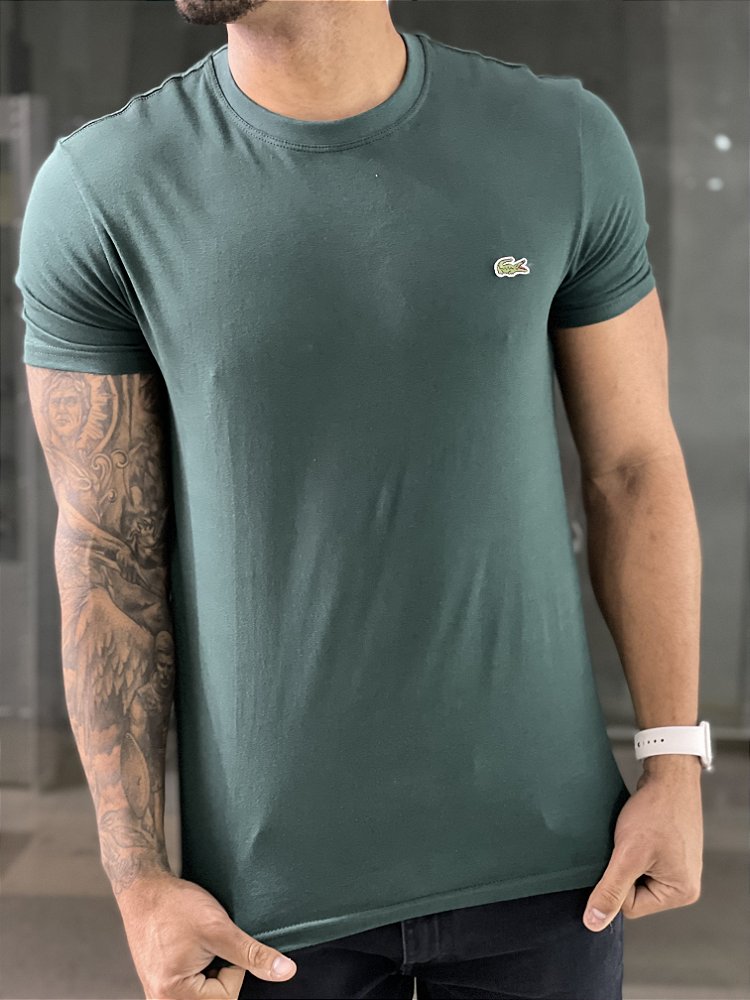 Camiseta básica Lacoste verde militar - AFONTESP