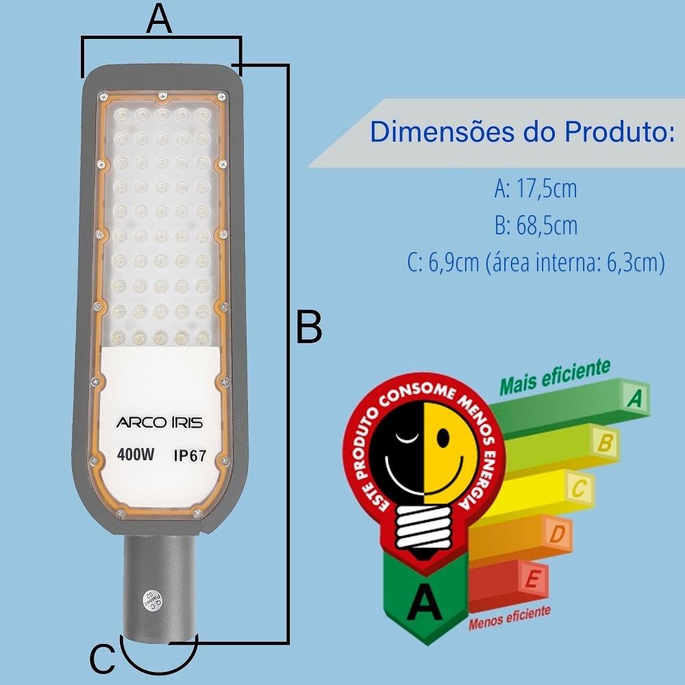 Luminária Pública LED 400w Smd Ip67 Para Poste 82796 Arco Iris LED ARCO ÍRIS LED