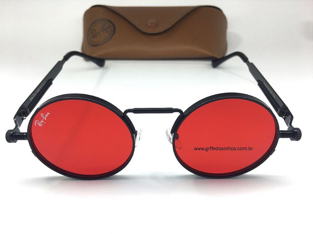 Ray Ban Redondo Vermelhos Metal - Oculos de Sol - Griffe dos Olhos |  Replicas Óculos de Sol e Armação