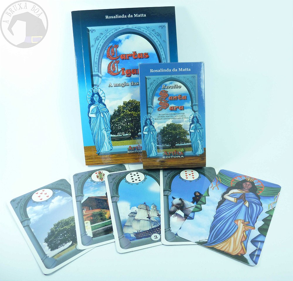 Livro Cartas Ciganas + Baralho Santa Sara - A Bruxa Boa 