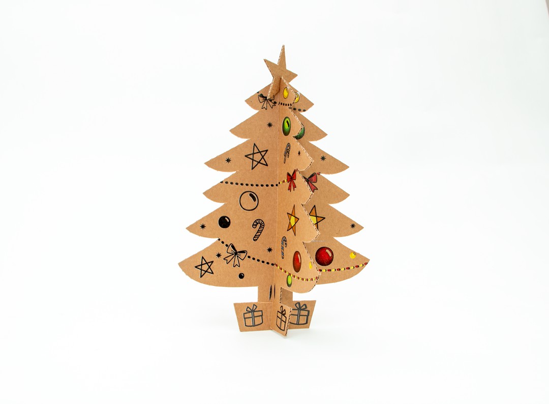 Árvore de Natal Pequena com Ilustração - Eu Amo Papelão - Eu Amo Papelão -  Geração de Momentos Felizes!