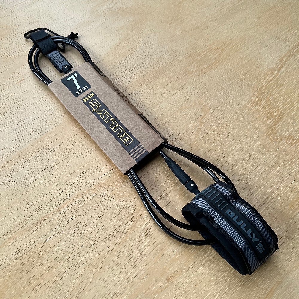 Leash Bullys 7' Regular Golden Series Preto Espaço Surf Curitiba