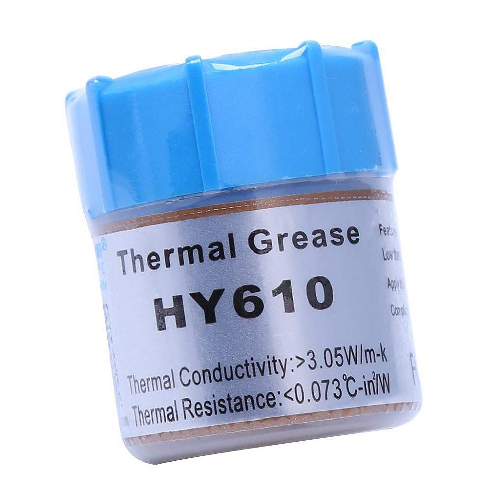 5 Siringhe Pasta Termica HY610 Oro 1g Ciascuna - Conducibilità 3,05 W/m-K, Range Temperatura -30/+240°C, Per CPU, GPU, Dissipatori
