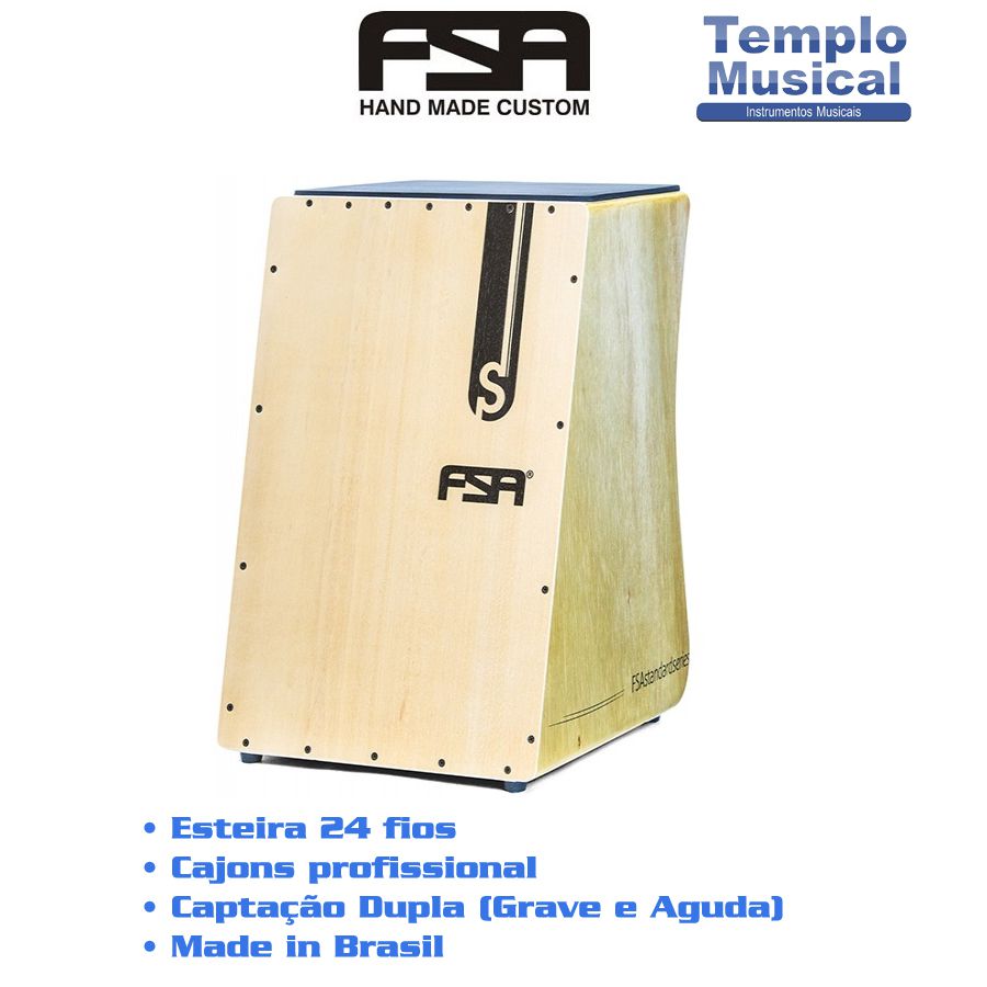 Cajon fsa Elétrico Standard Series FS2509 Natural Templo Musical