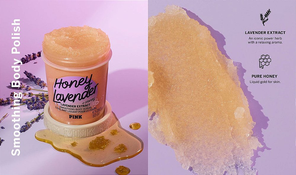 Honey And Lavender Scrub Pink Victorias Secret Esfoliante Corporal Pequeno Defeito No Adesivo 