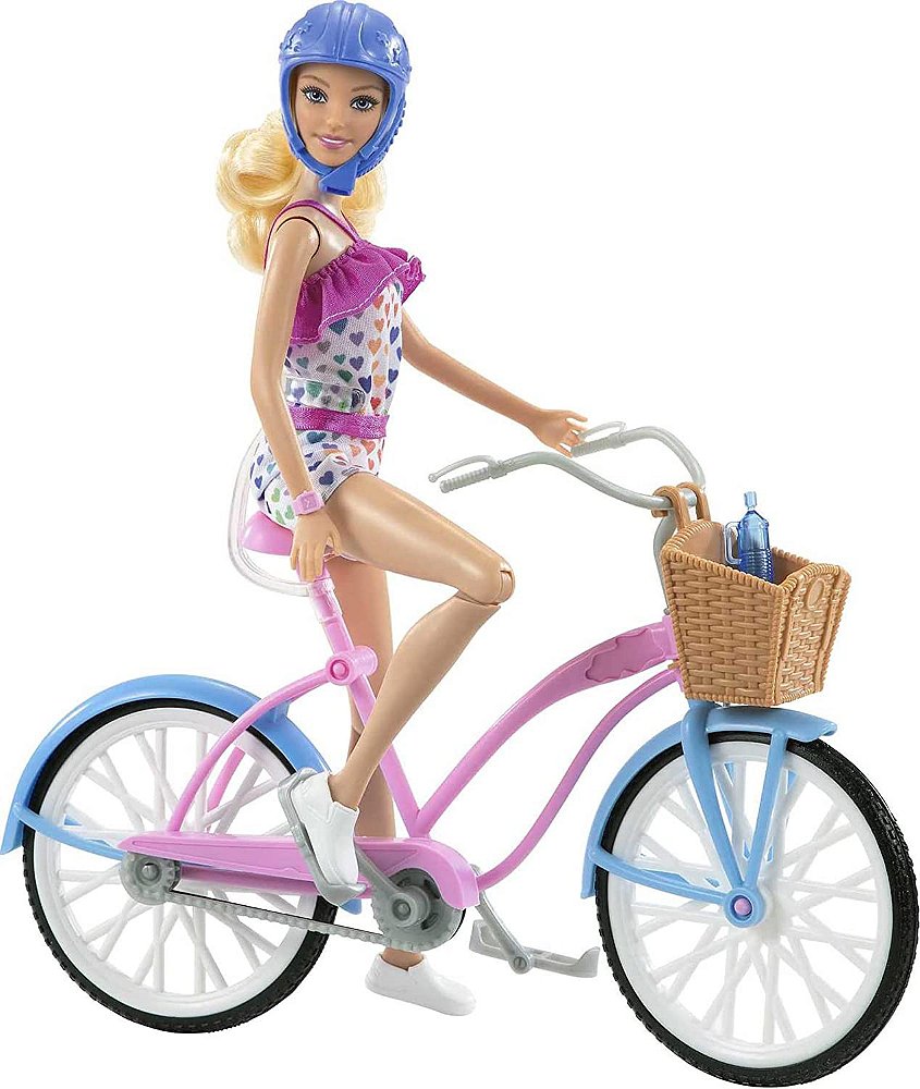 Boneca Barbie com Bicicleta Articulada - HBY28 - Mattel - Real Brinquedos