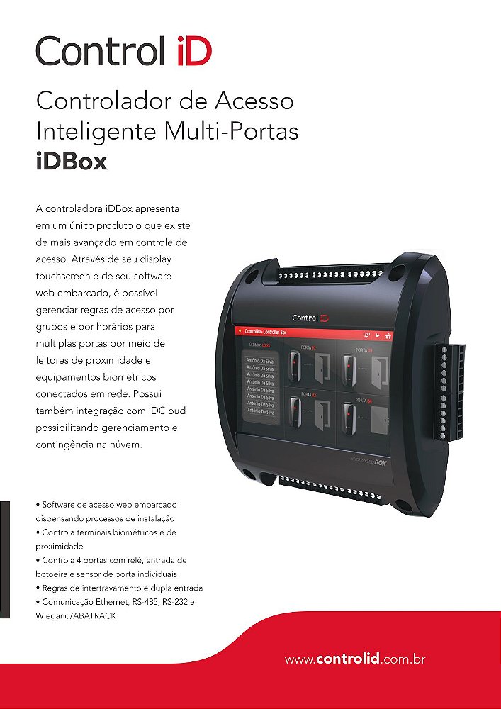 Controladora de Acesso iDBox para até 4 Portas Controlid IDCONTROL