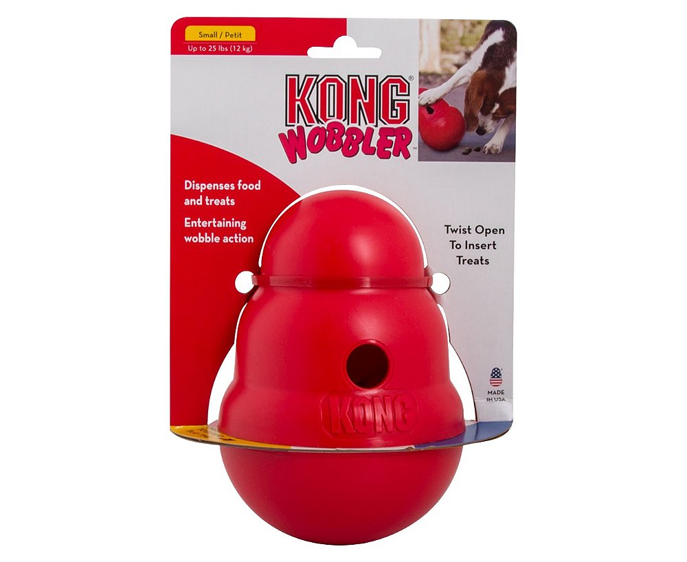 Kong Wobbler -Brinquedo interativo para cães - Dispenser de Ração - Pequeno  - ZeePets Store
