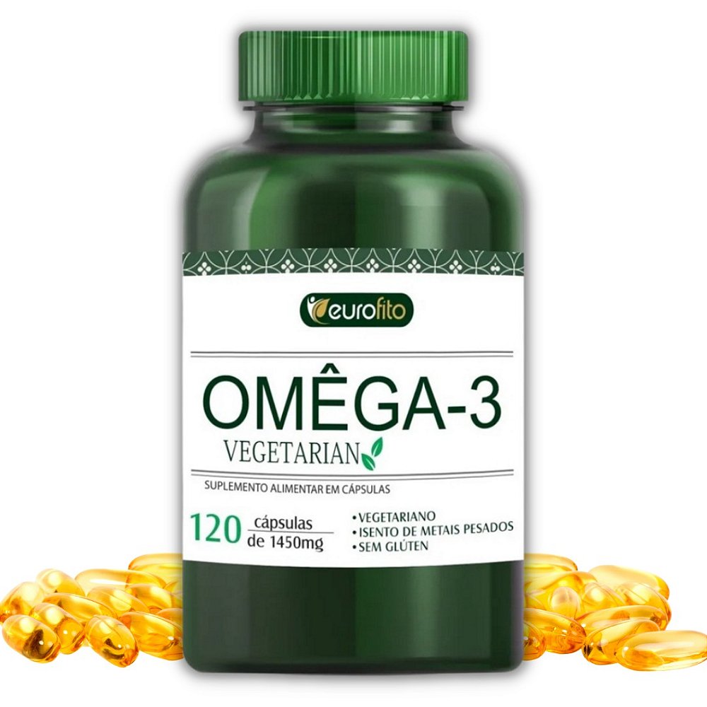 Ômega 3 Vegetariano Eurofito 120 Cápsulas de 1450mg Suplemento