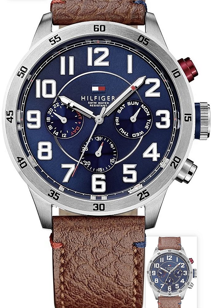 Tommy Hilfiger Caixa de aço inoxidável de quartzo masculino e pulseira -  Finna Relojoaria -Relógios Masculinos.