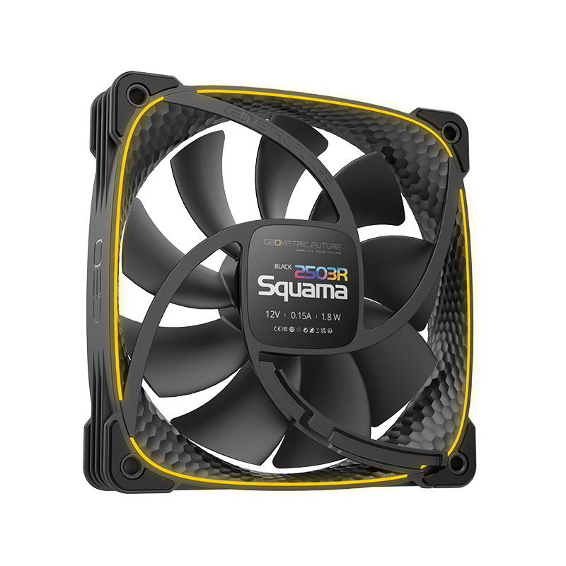 Detalhes técnicos da fan Geometric Future Squama 2503RB Reverse Blade preta