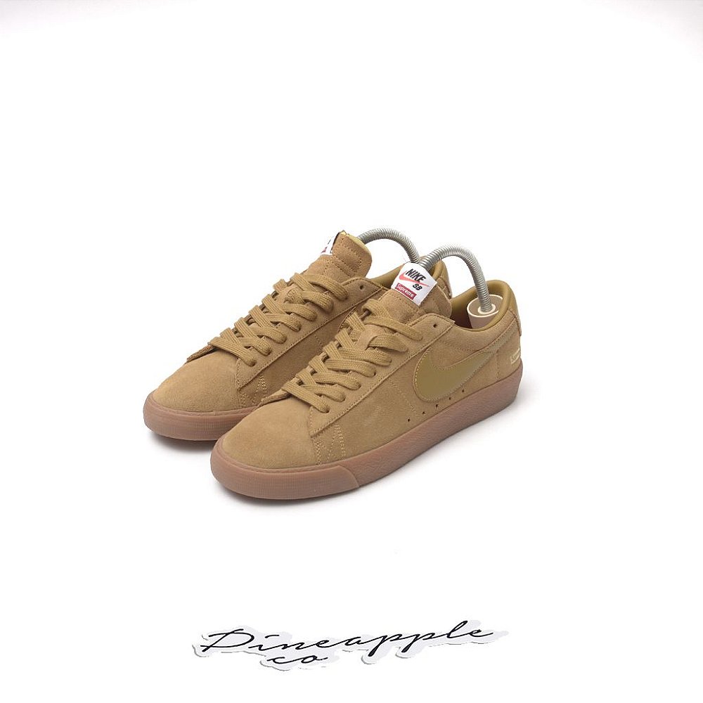 nike sb blazer low gt supreme golden beige