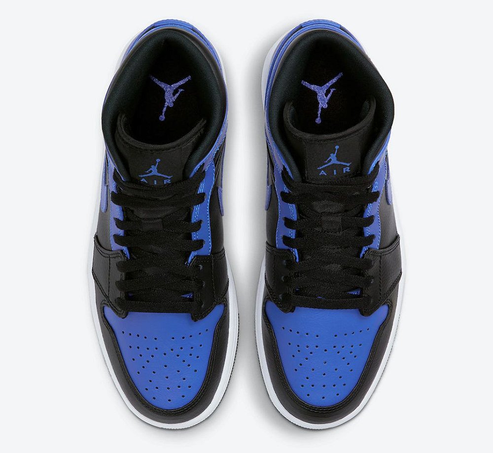 jordan 1 mid hyper royal tumbled leather