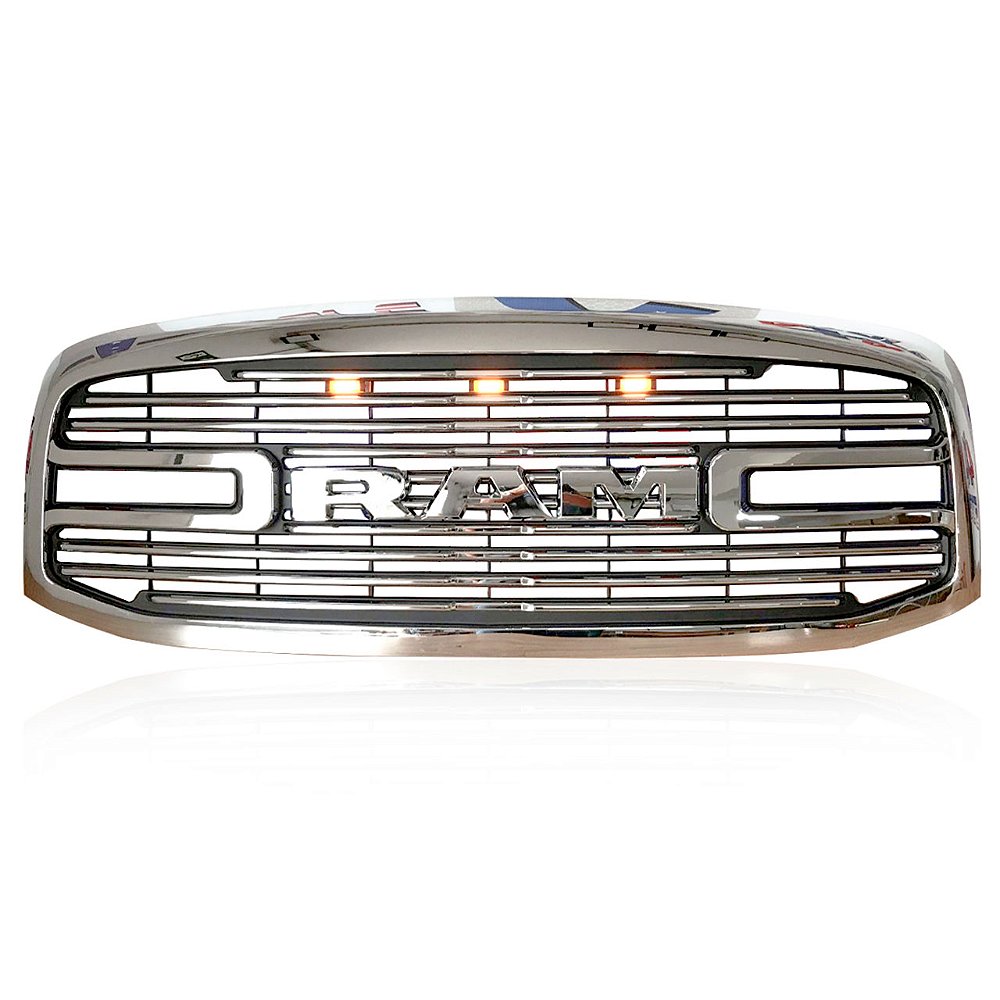 Grade Big Horn cromada com led para Dodge Ram de 2006 a 2009 - 4x4