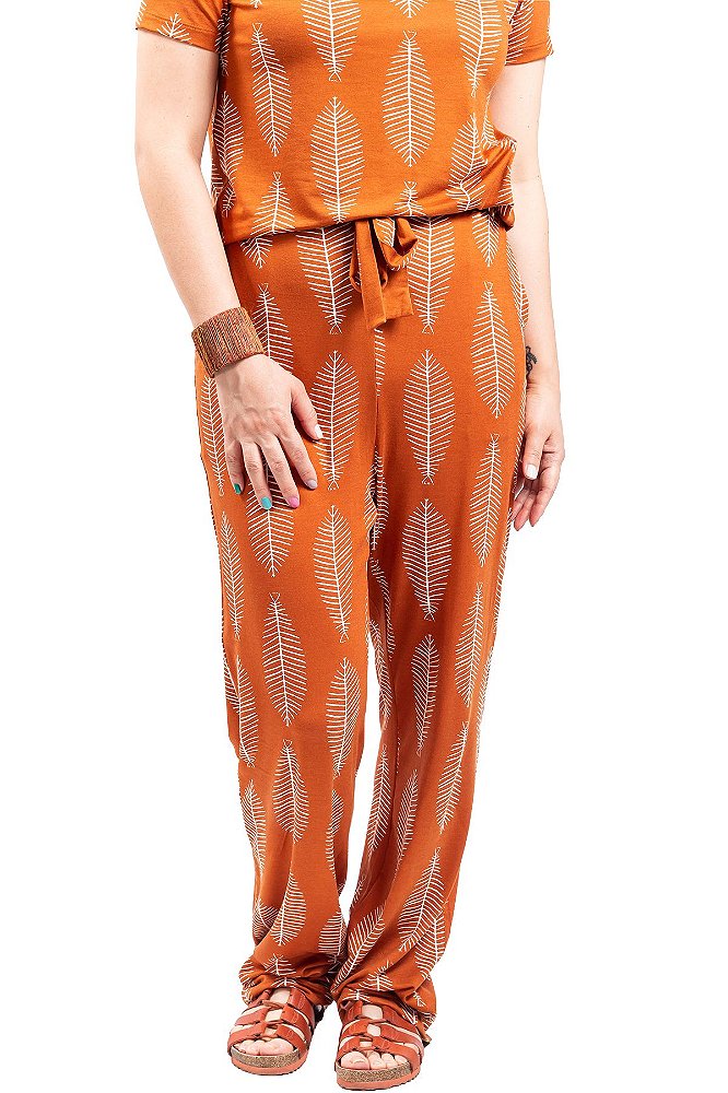 calça malha estampada