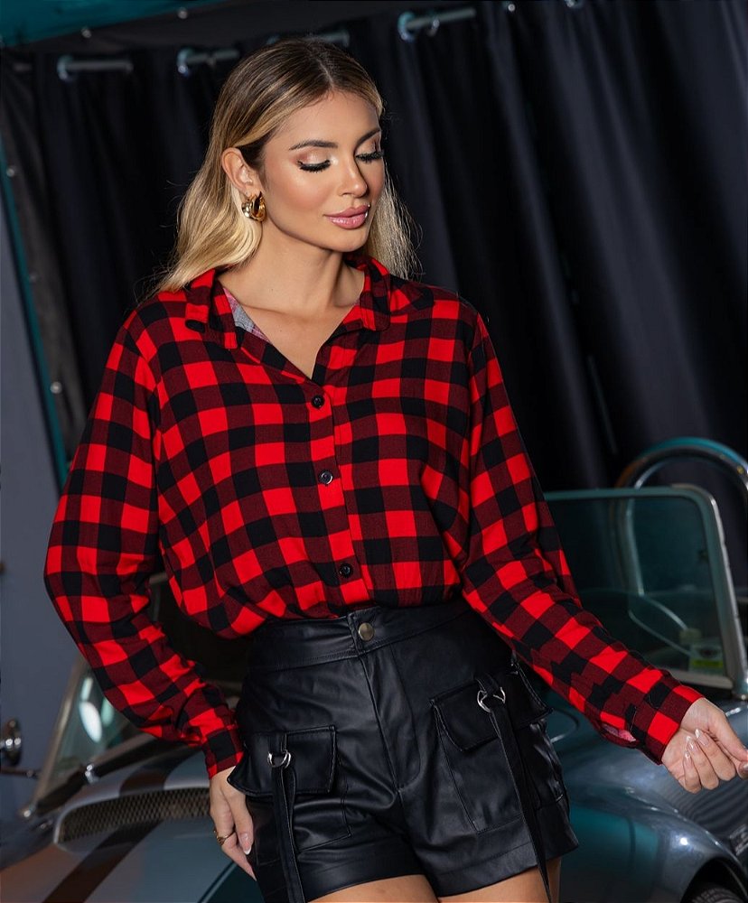 Blusa Xadrez Blusas Para Usar Com CalÃ§a Moletom Camisa Xadrez