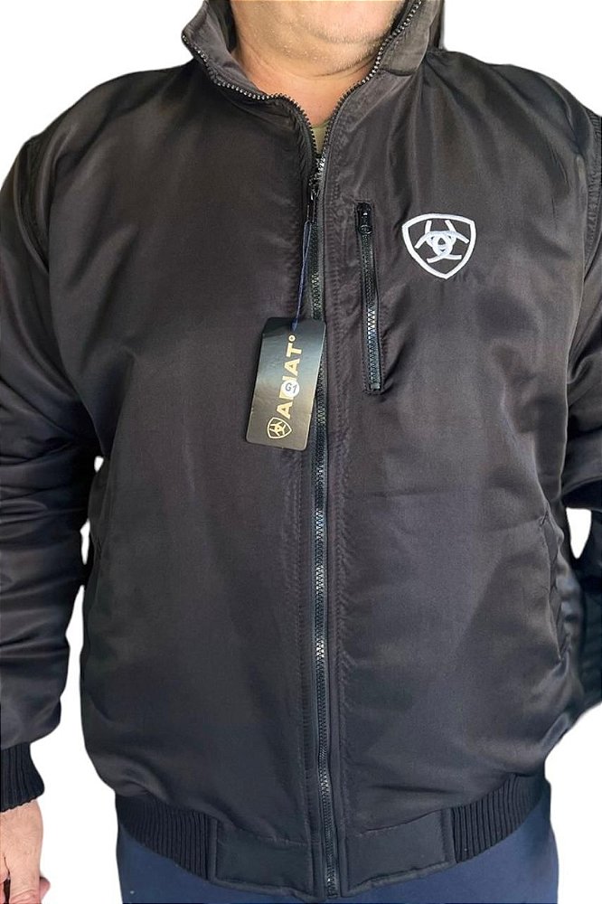 Jaqueta Masculina Ariat Nylon Bordado Branco Comercial Fayad