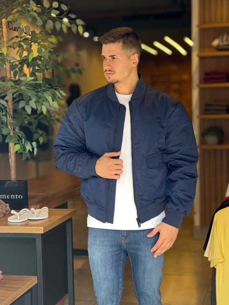 Jaqueta John John Jason Dupla Face Marinho/ Preto MB Store Moda