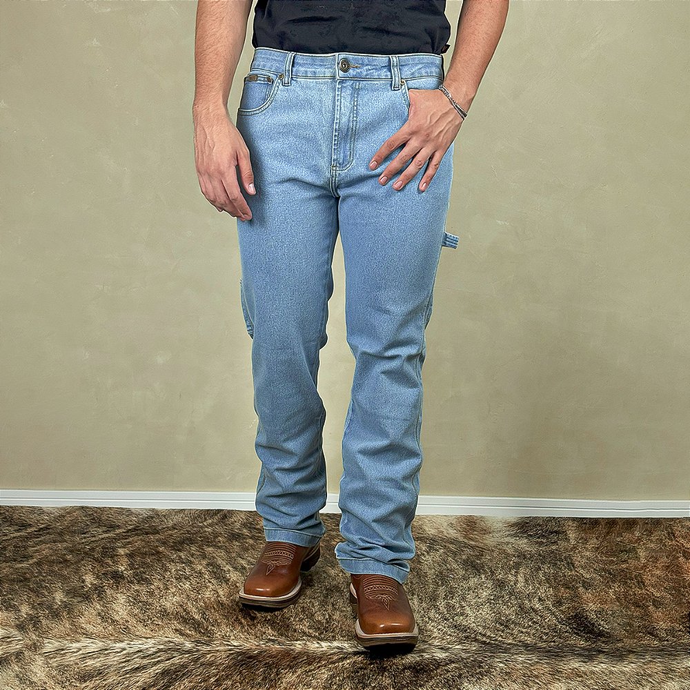Calça Jeans Estilo Country Masculina Larga Rodeio Pura Raça